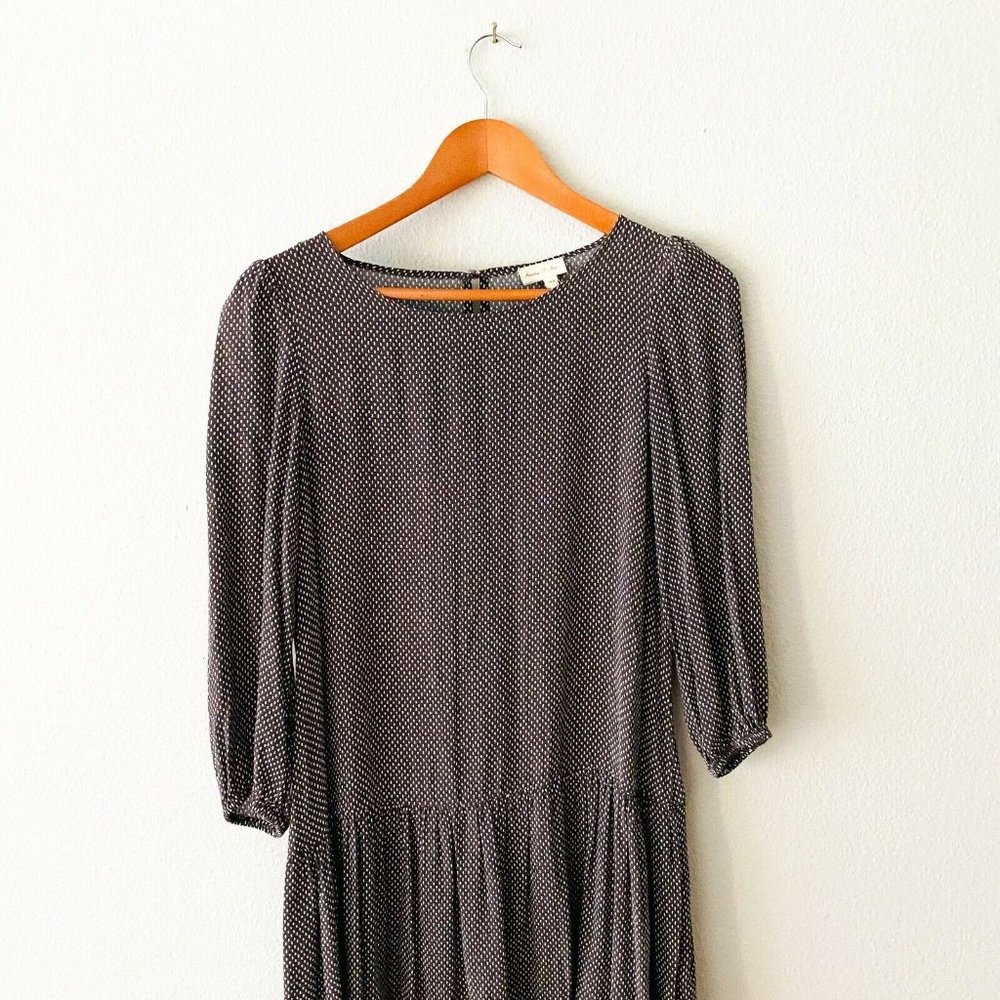 Meadow Rue Anthropologie Brown Polka Dot Ruffled - Picture 3 of 7
